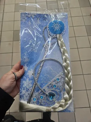 Set Elsa Frozen Corona Bacchetta Treccia