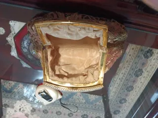 Bolso de fiesta encaje beige y rosa