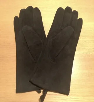 Guanti scamosciati n. 8 1/2 con strass