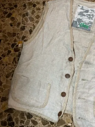 Chaleco Retro Vintage Crema 90s Talla M