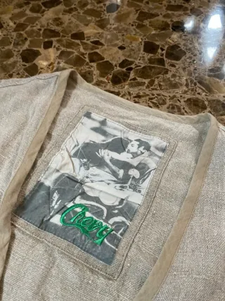 Chaleco Retro Vintage Crema 90s Talla M