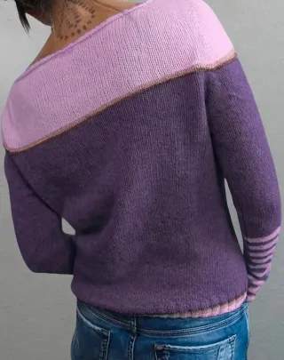 Maglione donna viola e rosa