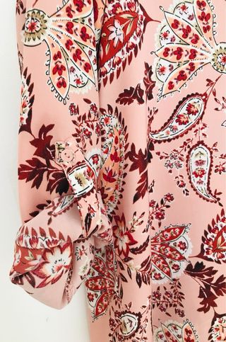 Blusa Stradivarius Estampada Rosa Talla M