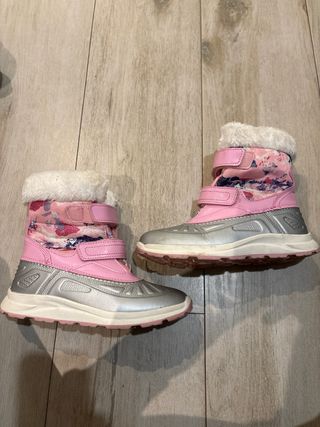 Botas de Nieve Niña Rosa y Plateadas Talla 33