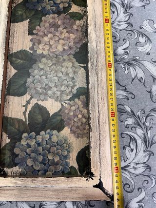 Pareja cuadros florales vintage 45x25 cm