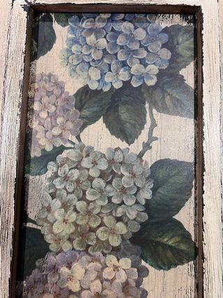 Pareja cuadros florales vintage 45x25 cm