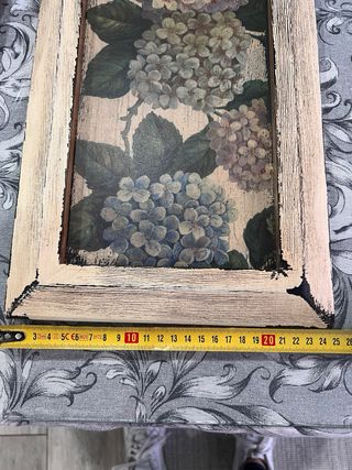 Pareja cuadros florales vintage 45x25 cm