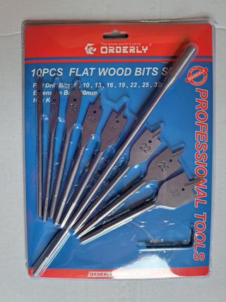 Set punte piatte per legno 8 pz + prolunga