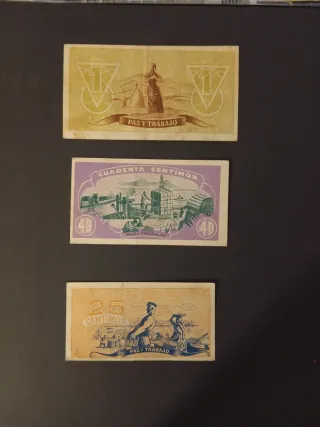 Lote 3 Billetes República .Consejo Asturias y León