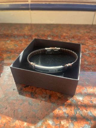 Pulsera Viceroy trenzada cuero y acero