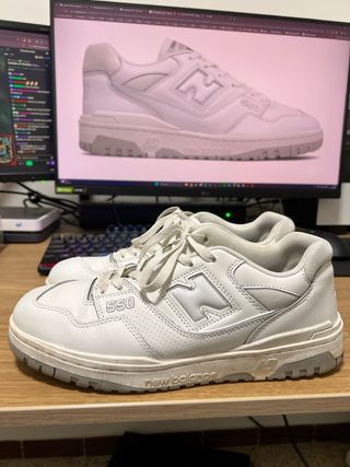 New Balance 550 Gris/Blanco Talla 44