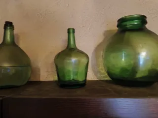 Garrafa de cristal verde