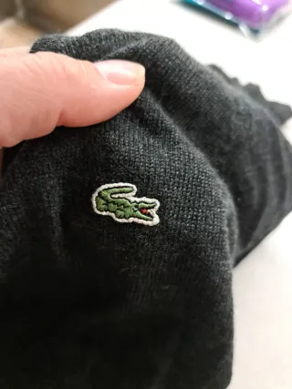 Jersey Lacoste Pico Negro Mujer