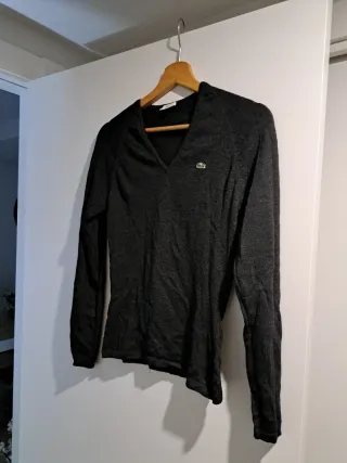 Jersey Lacoste Pico Negro Mujer