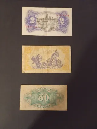Lote 3 Billetes República Española 1937