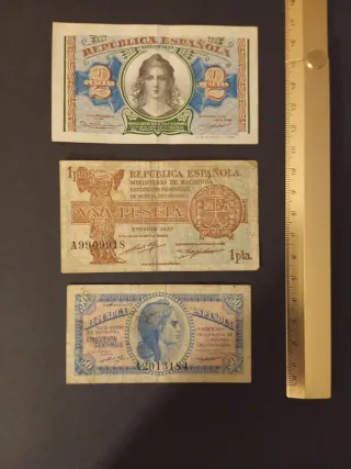 Lote 3 Billetes República Española 1937
