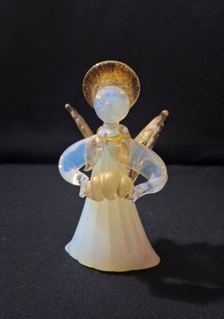Juego de ángeles de cristal de Murano