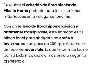 Edredón Nórdico  extrenar Pikolin Home Gris 105cm