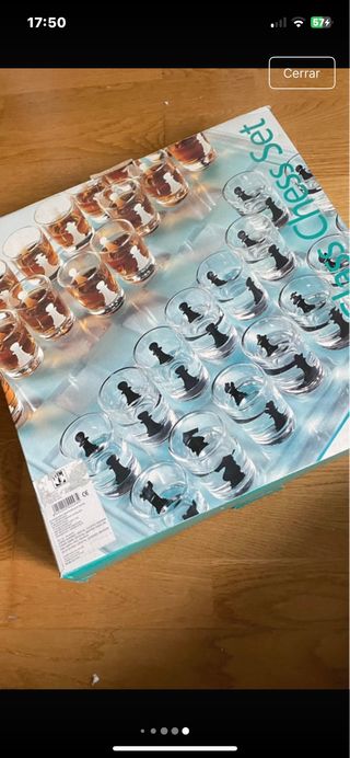 Juego Ajedrez Chupito Cristal 35x35cm