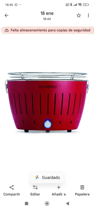 Barbacoa Portátil Lotus Grill Negra