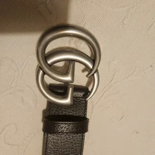 Cintura Gucci GG con Fibbia Argentata