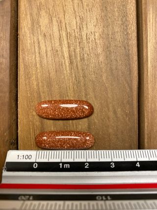 Par Cabujones Aventurina Dorado