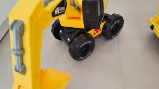 Excavadora y camión volquete juguete luces sonido