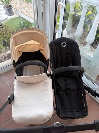 Carrito Gemelar Bugaboo Beige y Rosa