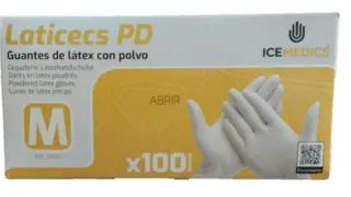 Guantes de látex ICEMEDICS Talla M (100 uds)