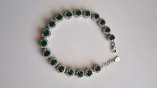 Pulsera Plata 925 Circonitas Verdes