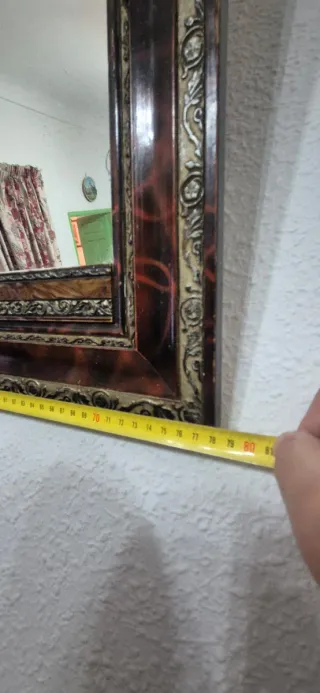 Espejo antiguo madera y cristal