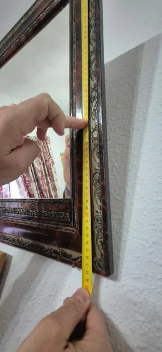 Espejo antiguo madera y cristal