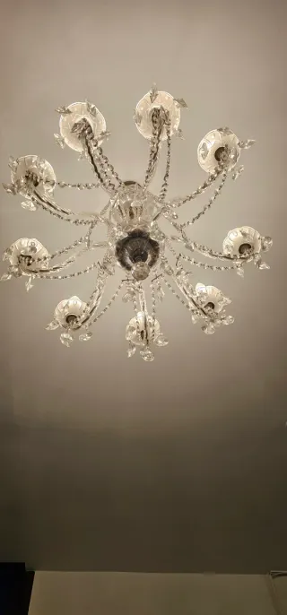 Lámpara Bohemia Araña Cristal Metal