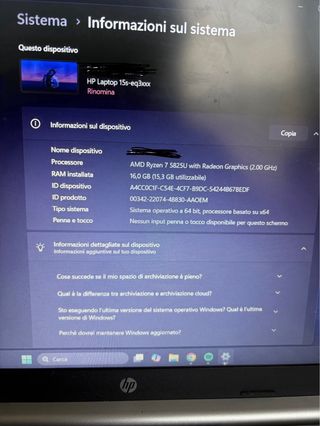 HP 15s Computer Portatile