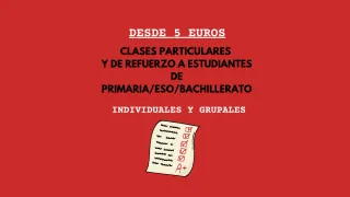 CLASES A ESTUDIANTES DE PRIMARIA/ESO/BACHILLERATO