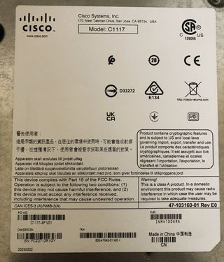 Router Cisco C1117-4P come nuovo (2023)