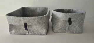 Coppia contenitori IKEA feltro grigio