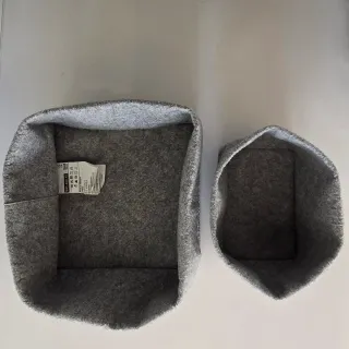 Coppia contenitori IKEA feltro grigio
