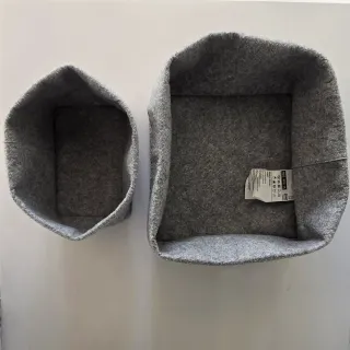 Coppia contenitori IKEA feltro grigio