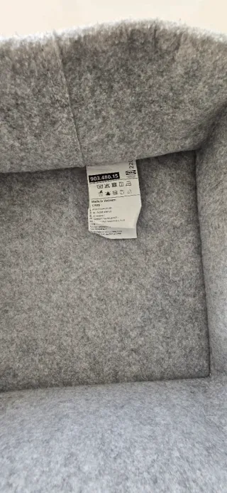 Coppia contenitori IKEA feltro grigio