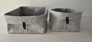 Coppia contenitori IKEA feltro grigio