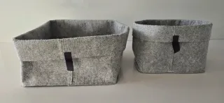 Coppia contenitori IKEA feltro grigio