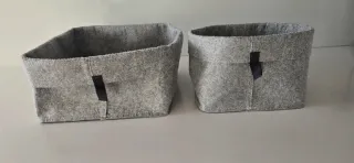 Coppia contenitori IKEA feltro grigio