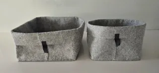 Coppia contenitori IKEA feltro grigio