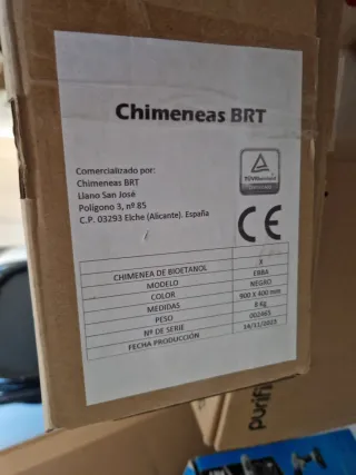 Chimenea de bioetanol negra