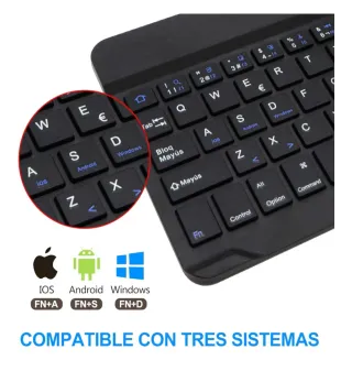Funda Teclado Español iPad COO Azul Oscuro
