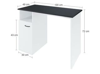Mesa de Oficina LEVIRA Lauter 100x72 Negra