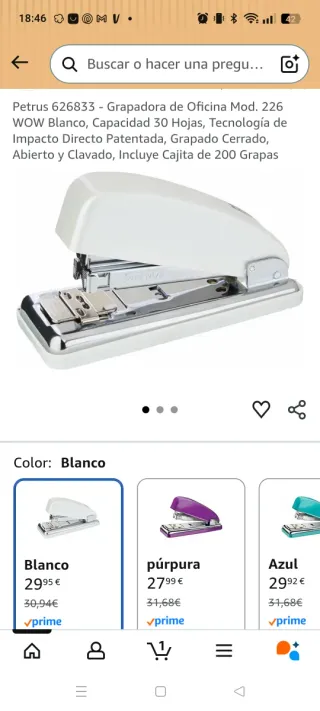 Grapadora de mesa Petrus 226 WOW