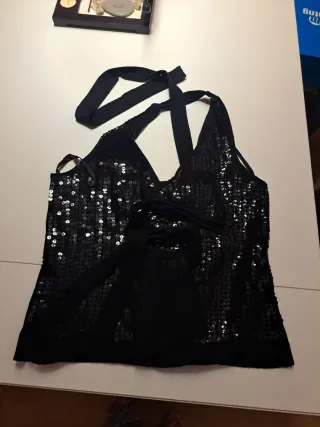 Blusa fiesta lentejuelas chaleco