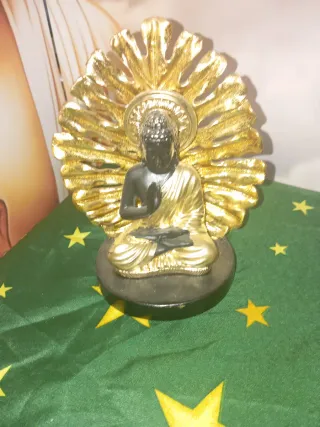 Figura Buda Dorado y Negro